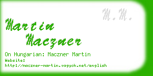 martin maczner business card